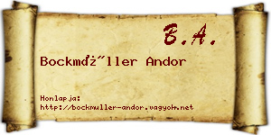 Bockmüller Andor névjegykártya